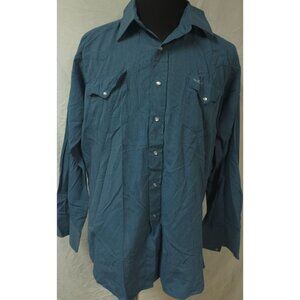 Flying R Ranchwear 17.5 XL Teal Stripe Pearl Snap Classic Fit Western Shirt USA